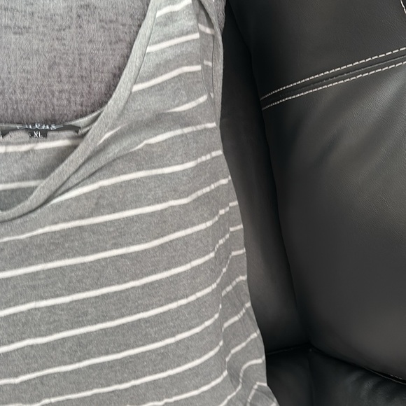 Gray and White Striped Sleeveless Dress lulus xl - Picture 6 of 11